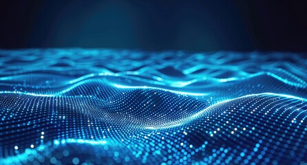 Abstract Blue Digital Wave