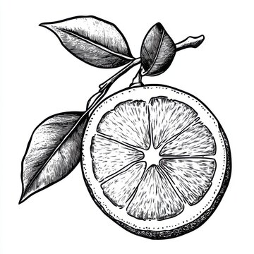 recommend clip art: Black and white Vintage engraved art of a lemon isolated on white background, ink sketch illustration, simple vector art design, highly detailed line art, high contrasty