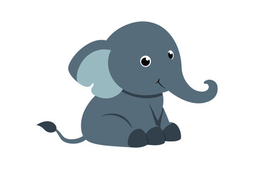  cute cartoon elephant sitting vector art illustration 