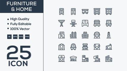 Furniture  icon collection vector illustrator