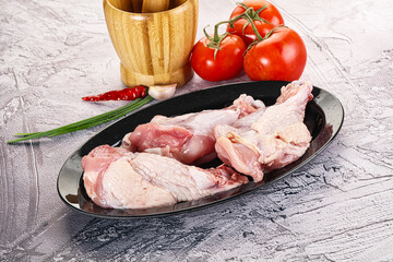 Raw turkey shoulder wing for cooking