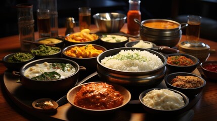 Assortment Indian recipes food various.  