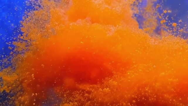 A vibrant abstract display of orange bubbles and fluid motion in water, creating an immersive and dynamic visual experience