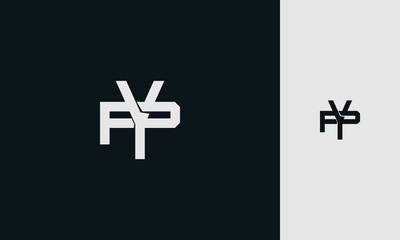 initial letters YP or PY ,Y, P, overlapping interlock monogram logo line art style
