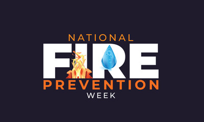 National Fire Prevention week. background, banner, card, poster, template. Vector illustration.