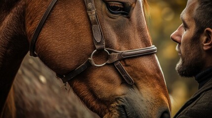 Man and Horse Bonding in the Autumn