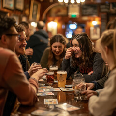 The Pub Quiz Night: Detail a lively pub quiz night where teams compete over pints of beer and trivia questions. Job ID: f703be37-0820-4b67-9f2e-25305dae28da