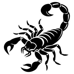 Scorpions jumping silhouette white background vector illustration
