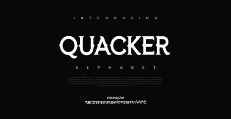 Quacker , modern geometric circular font with rounded edges.
