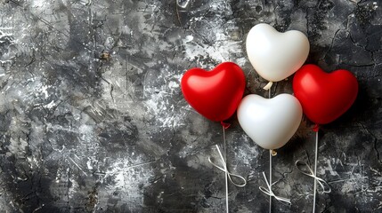 Valentine s day heart balloons with copy space, love theme background, saint valentine concept, hd