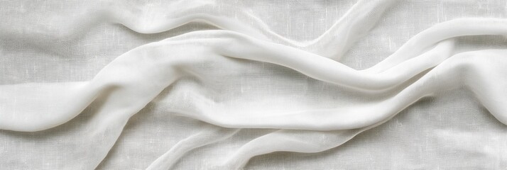 Obraz premium Vintage white cloth texture features intricate threads, woven fibers, natural cotton look. Seamless background ideal for decoration, tablecloth, fashion design.