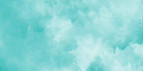 Abstract beautiful light blue cloudy sky clouds with stains, The summer is colorful clearing day Good weather with natural clouds, watercolor shades aquarelle painted cloudy sky background.
