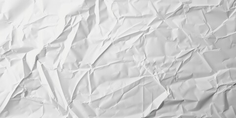 Obraz premium Crumpled white paper texture background, providing a unique and detailed surface perfect for design projects, mockups, and artistic compositions.