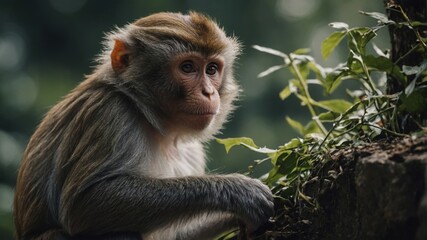 Fototapeta premium A monkey with a cheeky grin