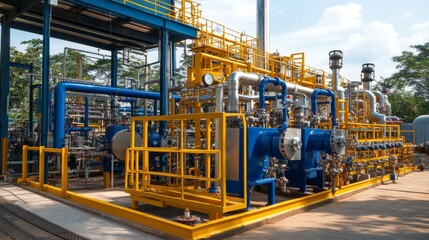 Industrial Facility: Complex Piping and Equipment