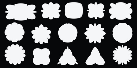 Y2k shapes. geometric shapes, modern symbols.  Simple elements, forms. Retro design, trendy contemporary minimalist style, y2k. Vector illustration. Y2k element.