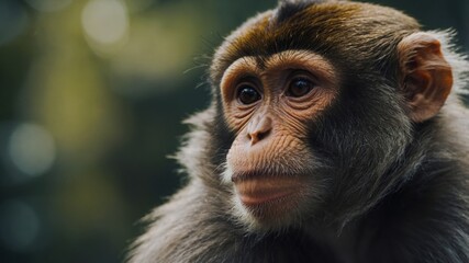 Obraz premium A monkey yawning lazily