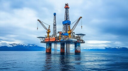 Obraz premium Oil Rig in the Sea