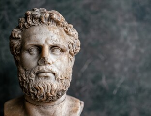 Obraz premium Weathered stone bust with intricate features