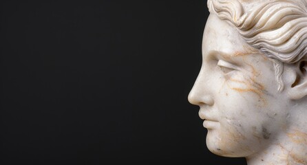 Detailed profile of a classical marble sculpture