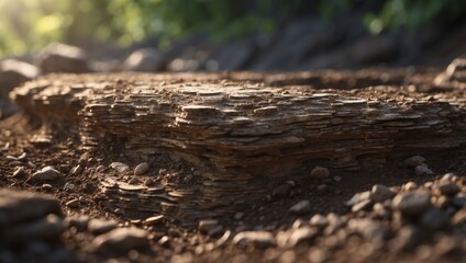 Exploring Earths Layered Structure A CloseUp Transition from Soil to Bedrock in Natural Ambient Light.