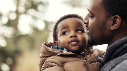 Obraz premium Father-son concept. It's hard for black dads to ask for help