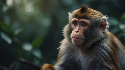 A monkey showing off its agility, moving swiftly and gracefully through the branches