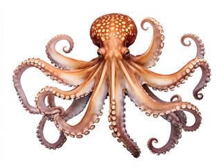 Obraz premium Octopus background isolated, transparent background PNG