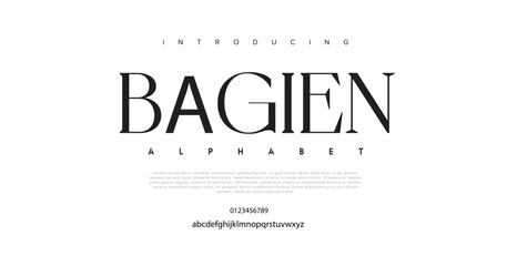 Obraz premium Bangien modern, futuristic modern geometric font