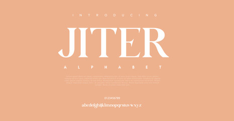 Jiter luxury font alphabet vector set