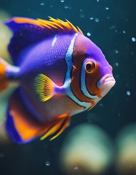 vibrant purple and orange tropical fish