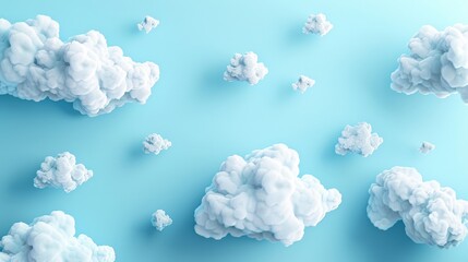 A minimalist cloud pattern on a light blue background