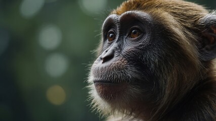 A monkey scratching its head