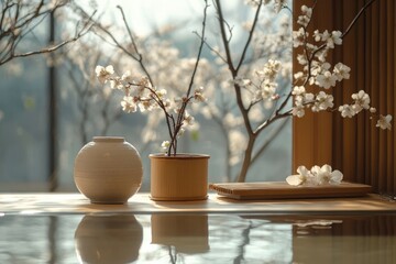 Minimalist style spa centre objects on tabletop still life.