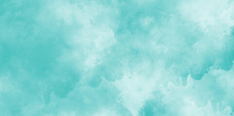 Abstract blue color clouds background, Vibrant clear blue sky with puffy and blurry natural clear clouds, Abstract blue watercolor painted sky background by teal color blue.