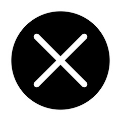 Obraz premium Cross vector icon, black wrong design symbol.