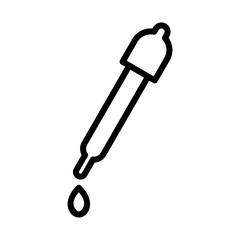 Liquid dropper vector icon, a straw symbol for liquid medicine drops or found in beauty products.