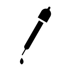 Liquid dropper vector icon, a straw symbol for liquid medicine drops or found in beauty products.