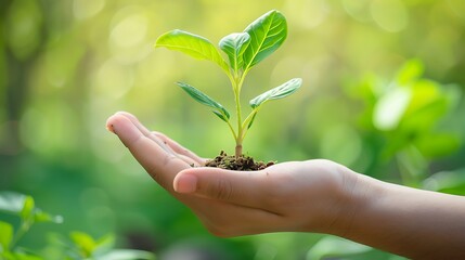 A Small Sapling Held Gently in a Hand
