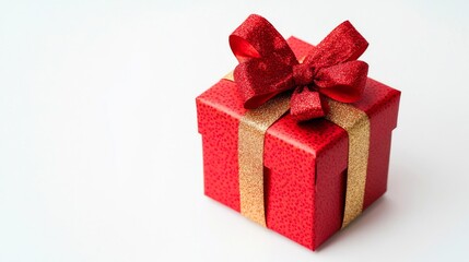 Obraz premium Festive New Year Gift Box: Isolated on White Background with Space for Text