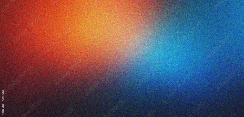 Canvas Prints blue and orange gradient background design with grainy noise texture effect, web banner design, prod