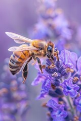 Honey bee background on naturel close up image.