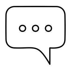 Speech Bubble black outline vector icon. Flat contour line pictogram