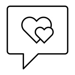Speech Bubble black outline vector icon. Flat contour line pictogram