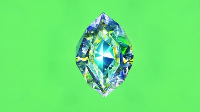 A kaleidoscope of shifting crystals each one a unique and intricate marvel. Green screen chromakey
