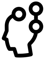 Sequence of thinking data in brain icon.