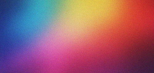 Obraz premium red yellow and blue gradient background design with grainy noise texture effect, web banner design, product design and social media, Banner poster header design.