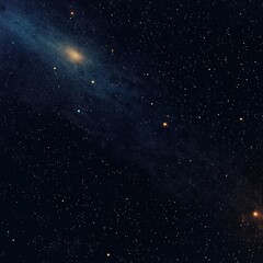 Fototapeta premium Galaxy with a central bright star surrounded by swirling clouds of gas and dust in outer space. Starry sky background with dark nebulae and distant planets.