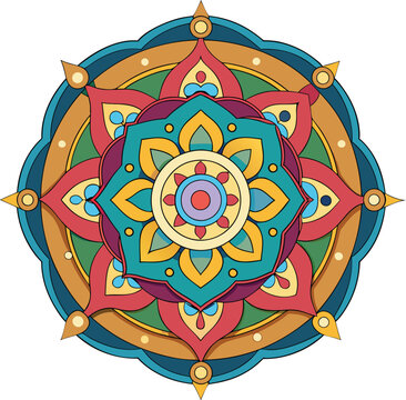 Sand Mandala vector design, Coloring Page  
