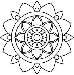 Sand Mandala vector design, Coloring Page  